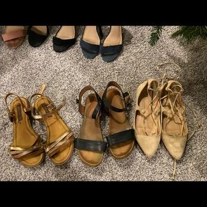 Bundled summer sandals and tie up flats